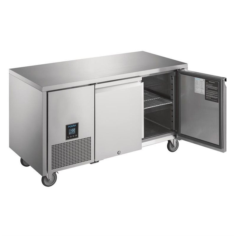 Comprar Mesa refrigerada 267 litros doble puerta con ruedas Premium U-Serie Polar UA005 en Pepebar