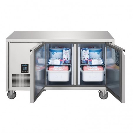 Comprar Mesa refrigerada 267 litros doble puerta con ruedas Premium U-Serie Polar UA005 en Pepebar