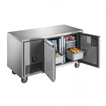 Comprar Mesa refrigerada 267 litros doble puerta con ruedas Premium U-Serie Polar UA005 en Pepebar
