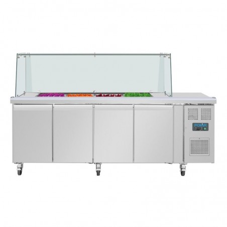 Comprar Saladette refrigerada GN 1/1 con ruedas 4 puertas y pantalla protectora U-Serie Polar UA019 en Pepebar
