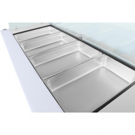 Comprar Saladette refrigerada GN 1/1 con ruedas 4 puertas y pantalla protectora U-Serie Polar UA019 en Pepebar