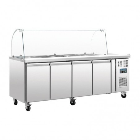 Comprar Saladette refrigerada 4 puertas con pantalla protectora Serie U GN Polar CT395 en Pepebar