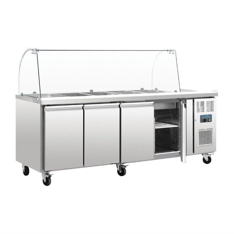 Comprar Saladette refrigerada 4 puertas con pantalla protectora Serie U GN Polar CT395 en Pepebar