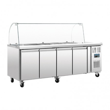 Comprar Saladette refrigerada 4 puertas con pantalla protectora Serie U GN Polar CT395 en Pepebar
