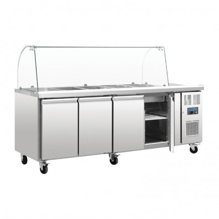 Comprar Saladette refrigerada 4 puertas con pantalla protectora Serie U GN Polar CT395 en Pepebar