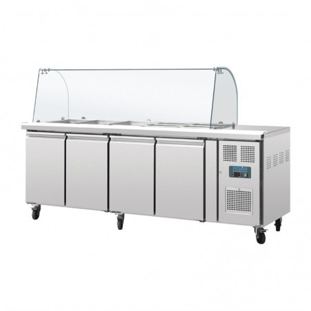 Comprar Saladette refrigerada 4 puertas con pantalla protectora Serie U GN Polar CT395 en Pepebar