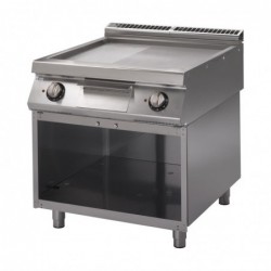Plancha eléctrica lisa y ranurada con base abierta Gastro M GN104