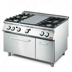 Cocina a gas con placa radiante 4 fogones y horno GN 2/1 Gastro M GL936 - Catálogo Cocinas Industriales