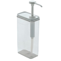 Dosificador rectangular de plástico 1650 ml bomba standard 30ml Hovicon GKC-H-STK-165 - Catálogo Dosificadores completos de plástico