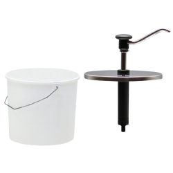 Tapa dosificadora alta resistencia inox con pulsador de botón 5 litros Hovicon EBK-5 - Catálogo Dispensadores y dosificadores de salsa