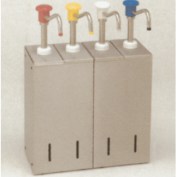 Dosificadores con pulsador de botón inox grupo 4 y recipientes rectangulares de - Catálogo Dispensadores y dosificadores de salsa