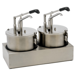 Dosificadores inox con palanca grupo 2 recipientes inox 3 litros Hovicon RVS-CRS-DU-3-2-V - Pepebar Dosificadores inox con palanca grupo 2 recipientes inox 3 litros Hovicon RVS-CRS-DU-3-2-V - Catálogo Dosificadores completos