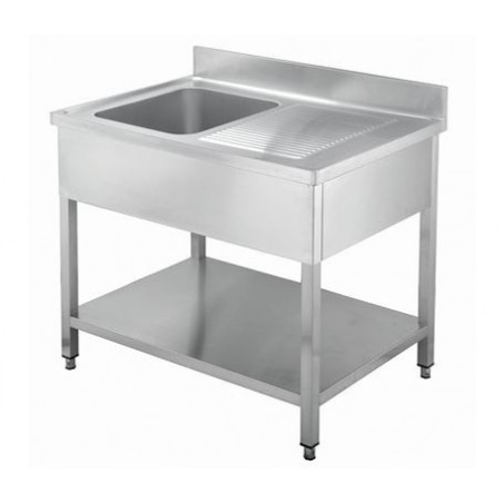 Comprar Fregadero un seno a la izquierda inox con escurridor y estante inferior 120x60 Fimar GD126BL1 en Pepebar