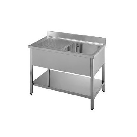 Comprar Fregadero un seno a la izquierda inox con escurridor y estante inferior 140x70 Fimar GD147BL1 en Pepebar