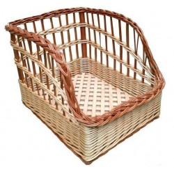 Panera con ruedas de mimbre natural borde tostado PANMIMBRENAT101