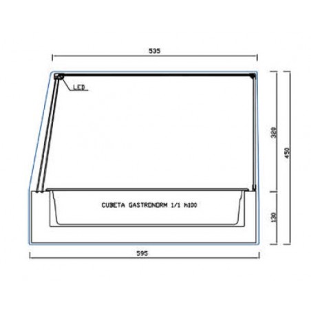 Comprar Vitrina refrigerada de comidas para llevar Cubetas GN acero inoxidable FCL Varias medidas Grupo remoto Vitrinas Gómez en Pepebar
