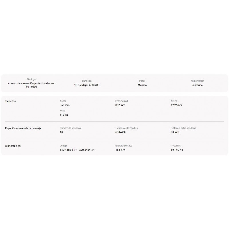 Comprar Horno de convección Unox Bakerlux XB893 en Pepebar