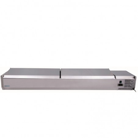Comprar Vitrina refrigerada sin cubetas tapa inox serie 380 ancho 2000 mm pizza Fimar G-VRX2000-380SS en Pepebar