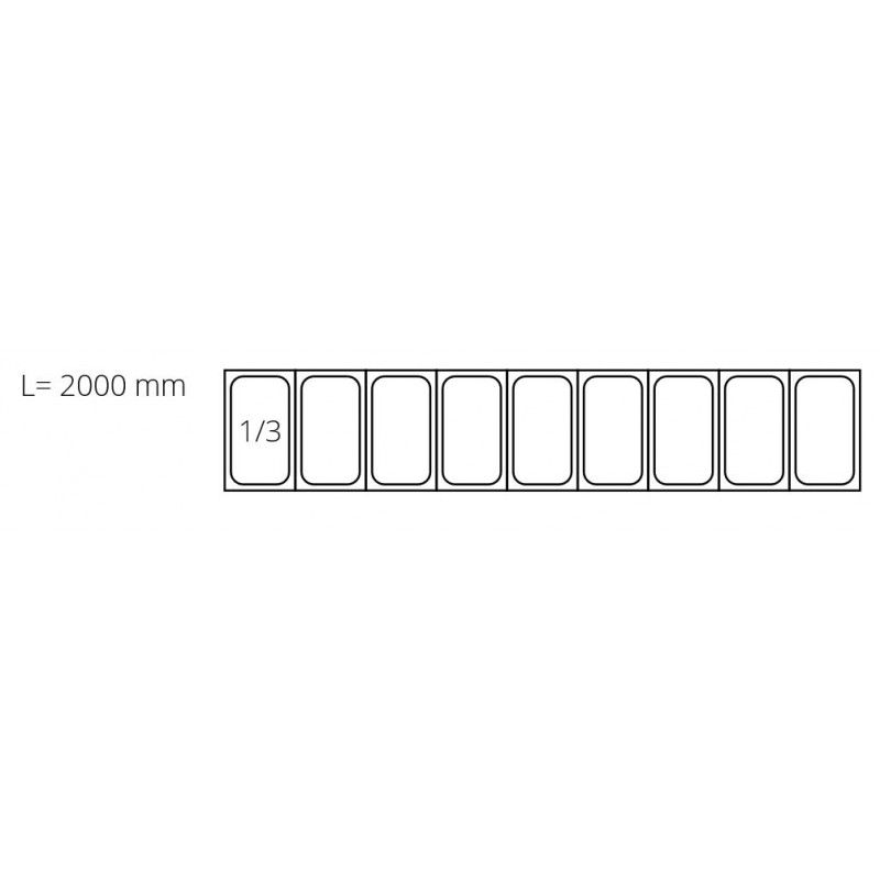 Comprar Vitrina refrigerada sin cubetas tapa inox serie 380 ancho 2000 mm pizza Fimar G-VRX2000-380SS en Pepebar