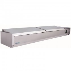 Vitrina refrigerada sin cubetas serie 330 tapa inox ancho 2000 mm Fimar G-VRX2000-330SS