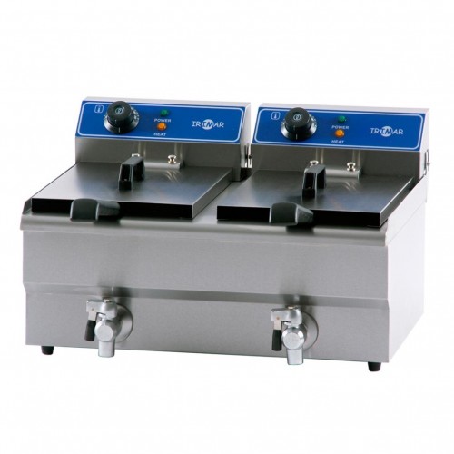 Comprar Freidora eléctrica doble de cuba fija y grifo 2x8,5L Irimar FRY-13+13 en Pepebar