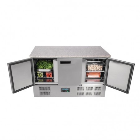 Comprar Bajo Mostrador frigorífico Polar mesa mármol litros 3 puertas 368 litros CL109 en Pepebar