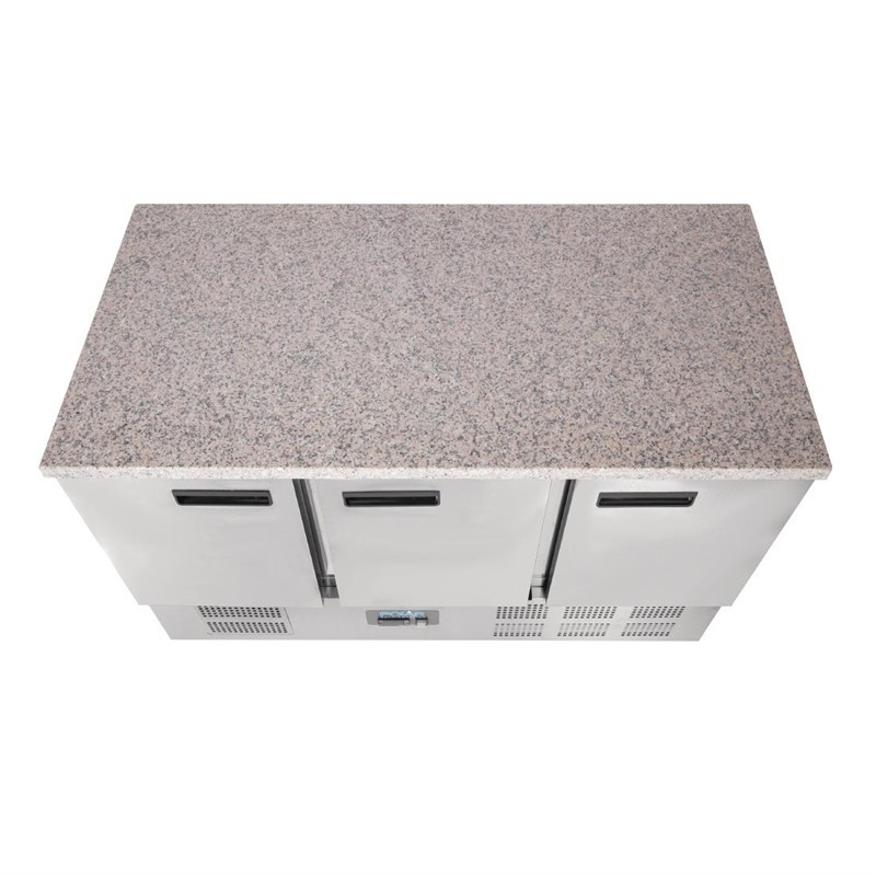 Comprar Bajo Mostrador frigorífico Polar mesa mármol litros 3 puertas 368 litros CL109 en Pepebar