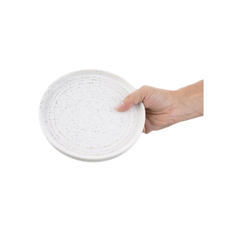 Plato plano white speckle Olympia FD902 Comprar Plato plano white speckle Olympia FD902 en Pepebar