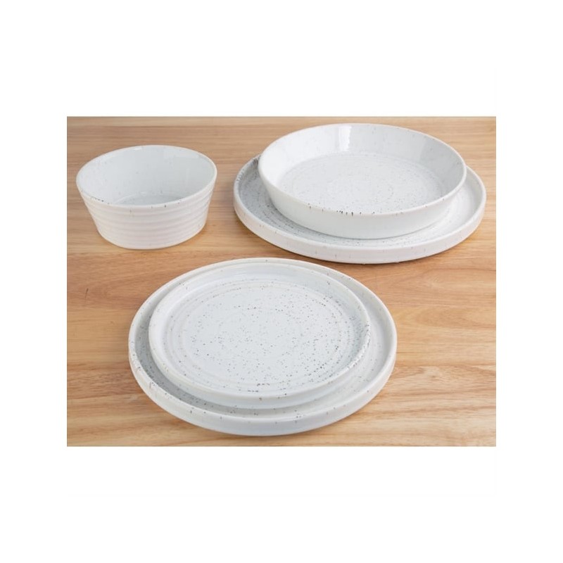 Plato plano white speckle Olympia FD902 Comprar Plato plano white speckle Olympia FD902 en Pepebar