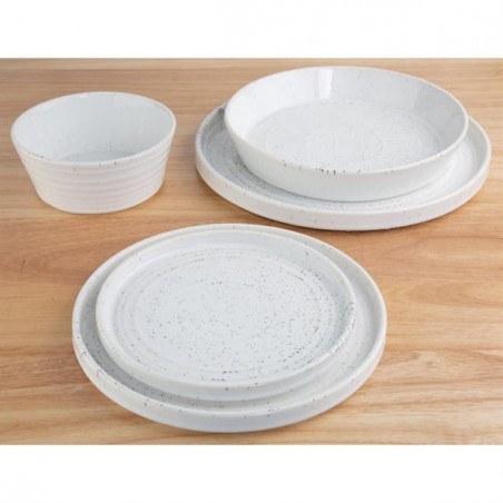 Plato plano white speckle Olympia FD902 Comprar Plato plano white speckle Olympia FD902 en Pepebar