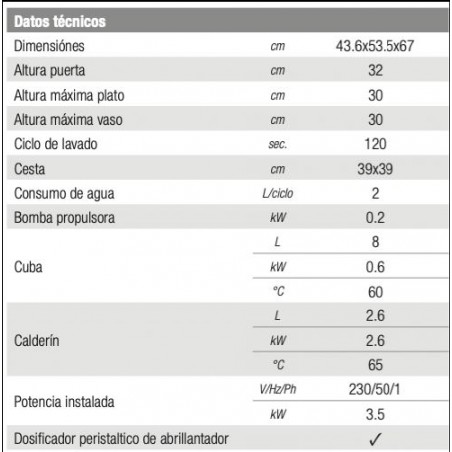 Comprar Lavavasos industrial 39x39 1 cesta con bomba desagüe AMDH 3390 P en Pepebar