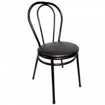 Silla Bistrot negra asiento acolchado polipiel 178084