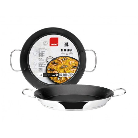 Comprar Paellera antiadherente inox Bistrot 32 cm Ibili menaje 652032 en Pepebar