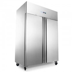 Frigorífico 1400 litros 6 estantes regulables GN 2/1 con ruedas acero inoxidable