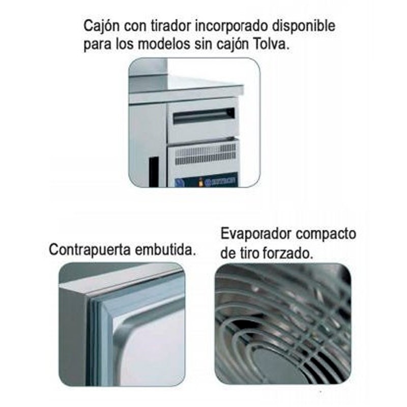 Comprar Bajo mostrador con peto trasero inox 2 puertas Bóreas FM150 en Pepebar