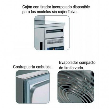 Comprar Bajo mostrador con peto trasero inox 2 puertas Bóreas FM150 en Pepebar