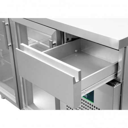 Comprar Bajo mostrador con peto trasero inox 2 puertas Bóreas FM150 en Pepebar