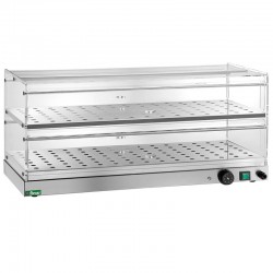 Vitrina caliente cristal recto 2 niveles ancho 850 mm Fimar VBR4786