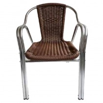 Silla de aluminio con rattan color marrón 178098 - Pepebar Silla de aluminio con rattan color marrón 178098 - Catálogo Mobiliario hostelería