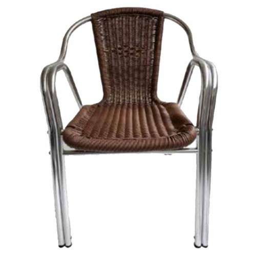 Comprar Silla de aluminio con rattan color marrón 178098 en Pepebar