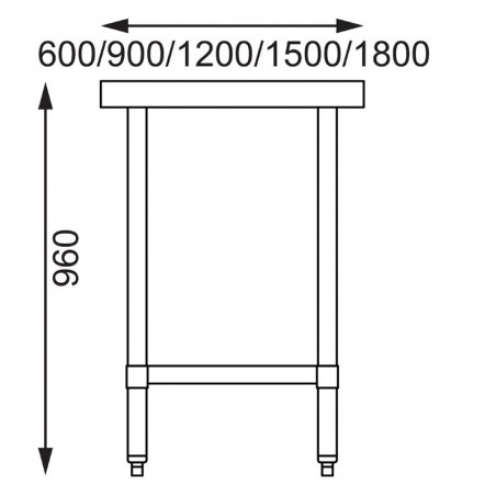 Comprar Mesa de acero inoxidable 1500mm de ancho GJ503 Vogue en Pepebar