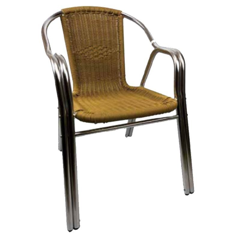 Comprar Silla de aluminio con rattan color crema 178097 en Pepebar