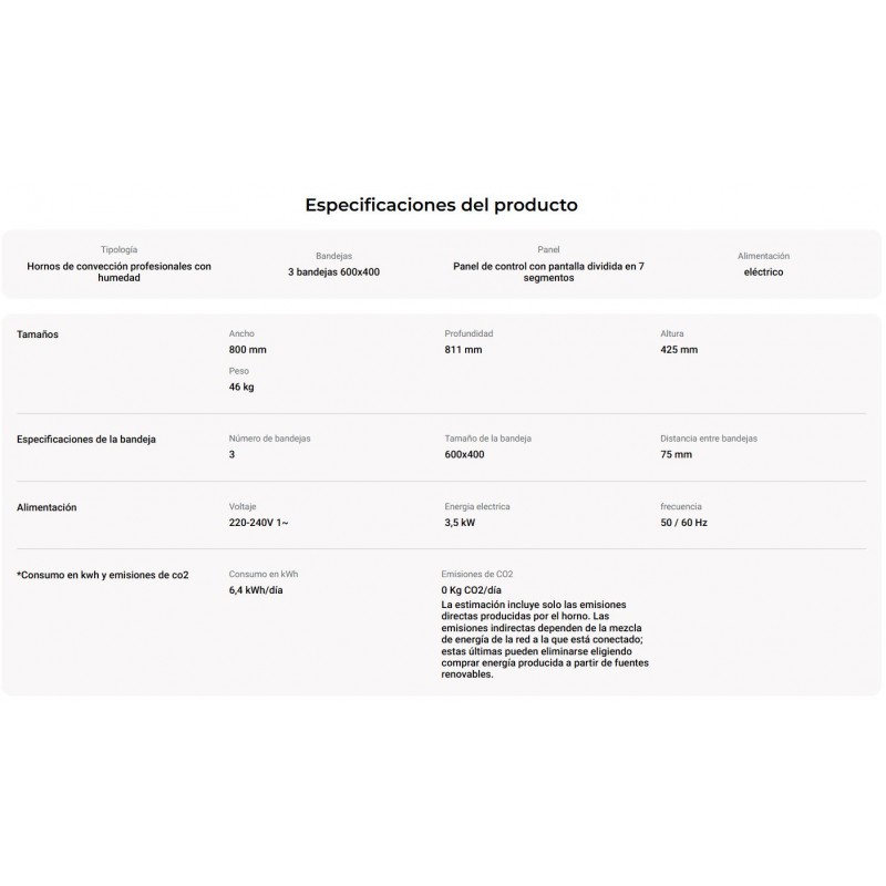 Comprar Horno Industrial Bakerlux Shop Pro Elena Led 600x400 mm Unox XEFR-03EU-ELDV en Pepebar