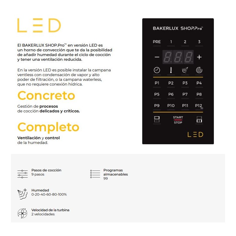 Comprar Horno Industrial Bakerlux Shop Pro Elena Led 600x400 mm Unox XEFR-03EU-ELDV en Pepebar