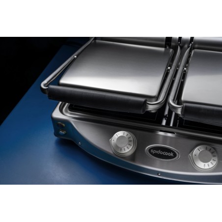 Comprar Plancha doble manual SpidoCook con vitrocerámica superior rayada SP020PR en Pepebar