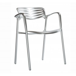 Silla Toledo de aluminio con brazos apilable