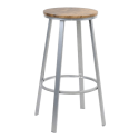 Taburete titan gris asiento madera envejecida 206393(A3)