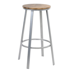 Taburete titan gris asiento madera envejecida 206393(A3)