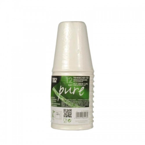 Comprar 12 Vasos de caña de azúcar biodegradable gama Pure 0,2 l Ø 8 cm · 9,1 cm blanco para bebidas calientes 89853 en Pepebar