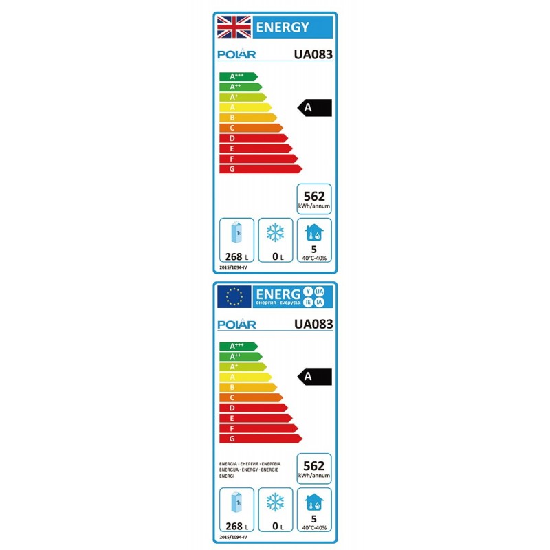 Comprar Bajo mostrador Polar serie U de 2 puertas bandejas 600 x 400 mm, 427 L UA083 en Pepebar